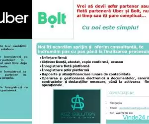 Consultanță digitalizată- șofer partener sau  flotă parteneră Uber și Bolt