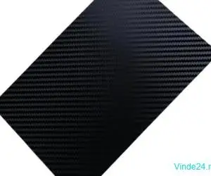 Folie autocolanta Skin, pentru Nokia T20, carbon negru, protectie spate