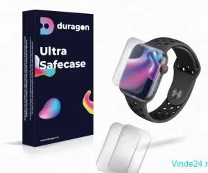 Set 3X Folie silicon Duragon, compatibila cu Apple Watch Series 6, 44mm, protectie ecran, antisoc