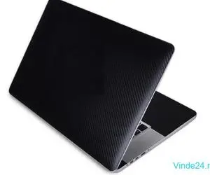 Set folii Skin pentru APPLE MacBook Pro 13 inch M1 2021, carbon negru, capac si spate