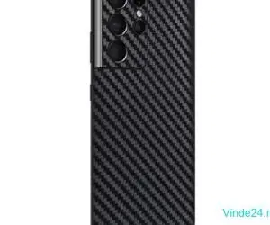 Folie autocolanta Skin, pentru Samsung Galaxy Z Flip, carbon negru, protectie spate