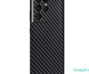 Folie autocolanta Skin, pentru Samsung Galaxy S20 5G, carbon negru, protectie spate