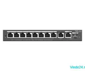 Switch 8 porturi PoE+ Gigabit, 2 porturi GE, 1 port SFP, Cloud Management - Ruijie RG-ES210GS-P