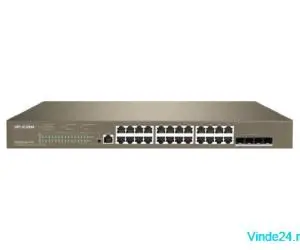 Switch 24 porturi PoE 1Gbps, 4 porturi SFP+ 10Gbps, L3 Cloud Management - IP-COM G5328XP-24-410W