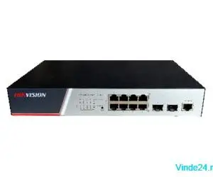 Switch 8 porturi PoE Gigabit, 2 porturi SFP Gigabit, Management - Hikvision DS-3E2510P