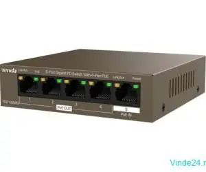 Switch 4 porturi PoE OUT, 1 port PoE IN, Gigabit - TENDA TND-TEG1105PD