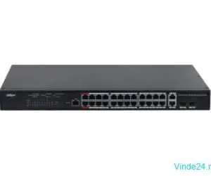 Switch  cu 24 porturi gigabit PoE, 2 porturi gigabit Dahua PFS4226-24GT-370