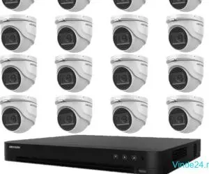 Sistem supraveghere 16 camere interior Hikvision 8MP 4 in 1 2.8mm, IR 30m, DVR 16 canale 4K