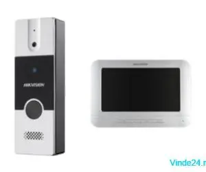 Kit videointerfon analogic 7'', conectare 4 fire - HIKVISION DS-KIS202T