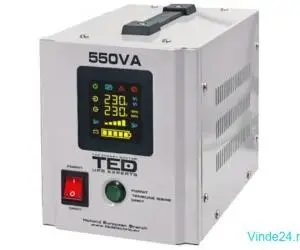 UPS 550VA/300W runtime extins utilizeaza un acumulator (neinclus) TED UPS Expert TED000354