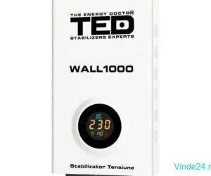 Stabilizator retea maxim 1000VA-AVR LCD 2 iesiri schuko WALL TED000057 (1/4)