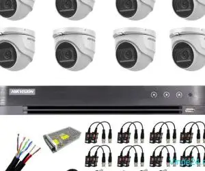 Sistem supraveghere Hikvision 8 camere 4 in 1 8MP, IR 30m, DVR 8 canale 4K 8MP, accesorii