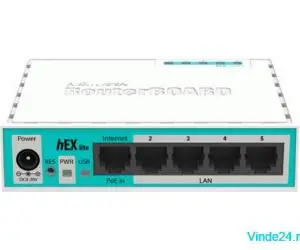 Router hEX Lite, 5 x Fast Ethernet, RouterOS L4 - Mikrotik RB750r2