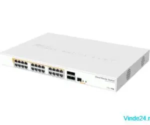 Cloud Router Switch 24 x Gigabit PoE+ Out 450W, 4 x SFP+ 10Gbps - Mikrotik CRS328-24P-4S+RM