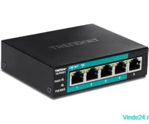 Switch 4 porturi Fast Ethernet Long Range 250m PoE+ 60W'1 port Fast Ethernet - TRENDnet TE-FP051