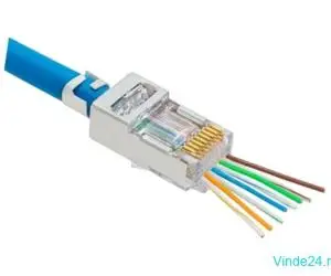 Mufa RJ-45 Cat.5e EZ Pass-Through, ecranata, 100 buc. RJ45M-CAT5-EZ