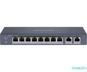 SWITCHSwitch 8 porturi PoE'2 porturi uplink RJ45 Gigabit - HIKVISION DS-3E0310P-E-M