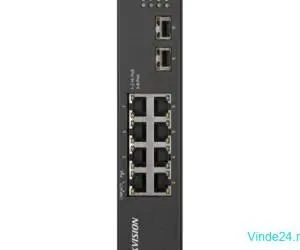 Switch 8 porturi Gigabit PoE'2 porturi uplink SFP - HIKVISION DS-3T0510HP-E-HS