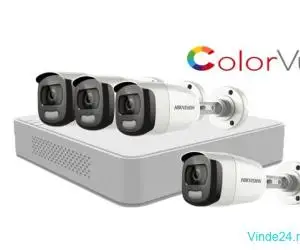 Sistem supraveghere video Hikvision 4 camere 2MP  ColorVU FullTime FULL HD