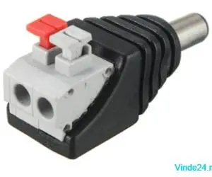 Conector de alimentare tata, 12V, cu terminal rapid