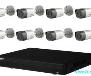 Kit 8 Camere Supraveghere exterior Dahua bullet HDCVI 2MP, 3.6mm, Smart IR 20m, DVR 8 canale