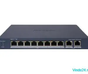 Switch 8 porturi PoE Gigabit, 2 porturi Gigabit, Smart Management - Hikvision DS-3E1510P-EI