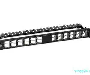 Patch Panel ecranat 24 porturi blank keystone inclinate 1U - TRENDnet TC-KP24SA