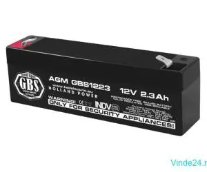 Acumulator AGM VRLA 12V 2,3A dimensiuni 178mm x 34mm x h 60mm GBS (20)