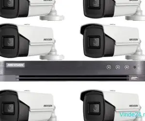 Sistem supraveghere video Hikvision 6 camere 4 in 1, 8MP, 3.6mm, IR 80m, DVR 8 canale 8MP 4K