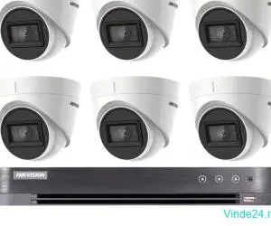 Sistem de supraveghere 6 camere Hikvision 8MP, 4in1, lentila 2.8mm, IR 60m, DVR 8 canale 4K, 8MP