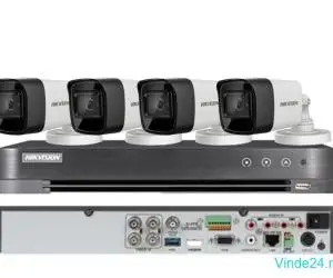 Sistem supraveghere Hikvision 4 camere 4 in 1, 8MP, lentila 2.8mm, IR 30m, DVR 4 canale 4K 8MP