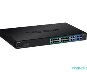 Switch Web Smart, 16 x Gigabit PoE+, 4 x Gigabit/SFP, putere 370W - TRENDnet TPE-1620WSF