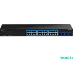 Switch Web Smart Managemet 24 porturi Gigabit, 4 porturi SFP+ 10G - TRENDnet TEG-30284