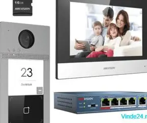 KIT videointerfon pentru o familie'Wi-Fi 2.4Ghz'monitor 7 inch - HIKVISION DS-KIS604-S