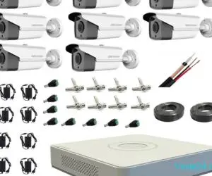 Kit sistem complet 8 camere supraveghere Hikvision 1080P 80 m IR lentila 3.6mm