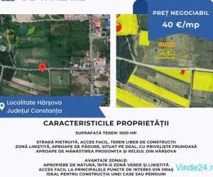 Oportunitate Teren Intravilan – 1500 mp în Hârșova